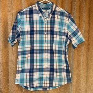 Old Navy Teal and White Plaid Classic Shirt